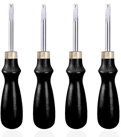 Namner 4 Stücke Leder Kantenschneider Set, Leder Rand Beveler, Holzgriff Lederkanten Werkzeuge für Leder Rand Schälen Leder DIY Werkzeug