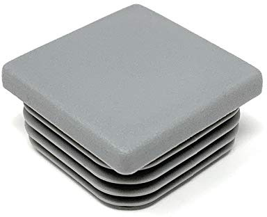 Design61 10x Vierkant Rohrstopfen Lamellenstopfen 40x40 mm mit Lamellen für Innenmaß 34-38 mm verkehrsgrau