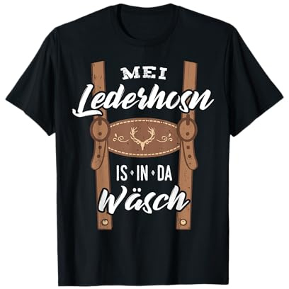 MEI Lederhosn is in da Wäsch T-Shirt Lederhose Herren T-Shirt