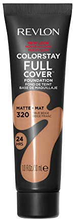 Revlon ColorStay Full Cover Longwear Matte Foundation, hitze- und schweißbeständiges, leichtes Gesichts-Make-up, Farbton True Beige (320), 30 ml