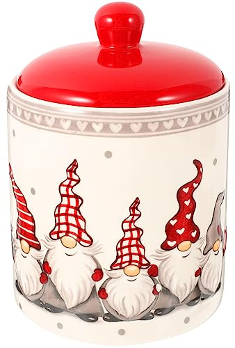 UPKOCH Weihnachten Keksdose Keramik Gebäckdose Plätzchendose mit Deckel Teedose Kaffeedose Zuckerdose Bonboniere Süßigkeiten Dose für Lebensmittel Kaffeebohnen Behälter
