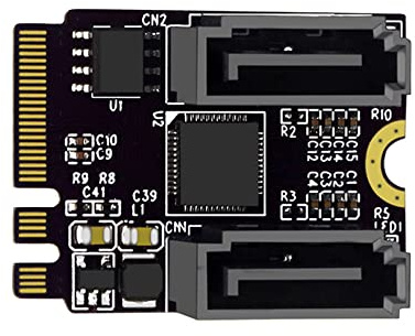 xiwai NGFF Key A+E PCI Express zu SATA 3.0 6Gbps Dual Ports Adapter Converter Festplattenerweiterungskarte JMB582 2230