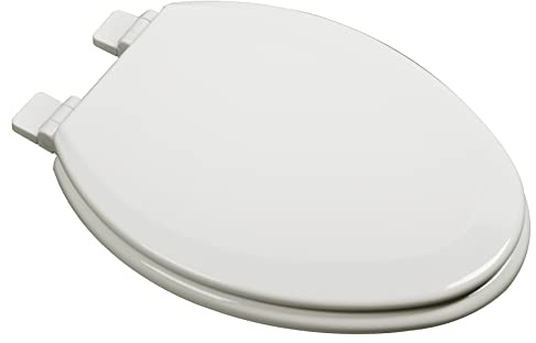 Bath Décor 1Q1E7-02 Premium Molded Wood Slow Close Toilet Seat with Vari-Adjust Release ‘N’ Clean Lok-Down Hinge and Quik-Lok Mounting Hardware, Elongated, Biscuit/Linen