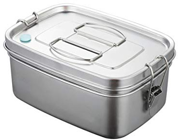 Porssaut Bento Box Lunchbox Set Lunch Boxes Breakfast Containers Detachable Baffle Food Storage Metal Package Stainless Steel Large Capacity 1500ml Rectangular Reusable