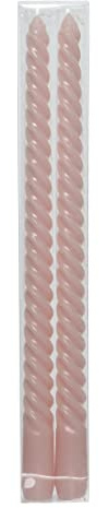 CHICCIE 2 Set Kerze Rosa Wachs Gedreht 2,5x30cm - Wachskerze Kerzen
