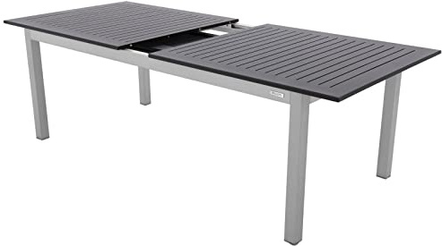 Doppler Ausziehtisch Expert Schwarz/Silber 220/280x100 I Gartentisch ausziehbar I Gartenmöbel Aluminium I Terassenmöbel außen I Outdoortisch für Terrasse & Balkon I Wetterfest & robust
