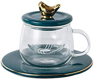 TOMYEUS Verres Tasses à thé, Verre Gobelets, Tasse de thé à la Main, Unique Cadeau d'anniversaire personnalisé à la Main Tasse de thé. Verres à vin (Color : A)