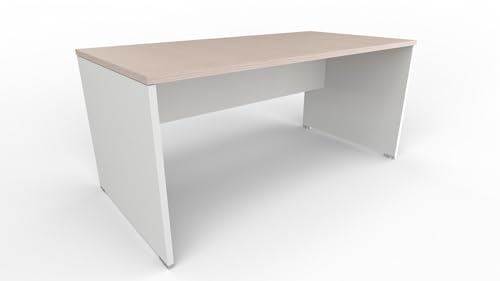 FBasic Schreibtisch aus Holz - Farbe Eiche Weiß - 140x80x74