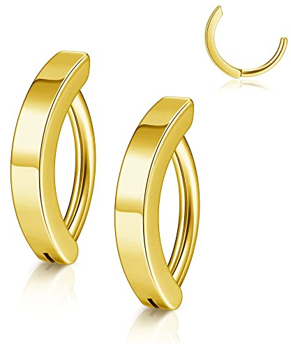 JSDDE Edelstahl Bauchnabelpiercing Ring 14ga 10mm Bauch Clicker Piercing Bauchnabelringe Silber Gold