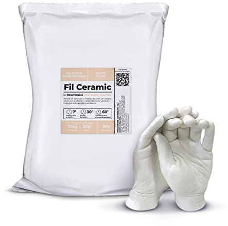 Polvere di Gesso atossica da Colare, Asciuga all’Aria, Gesso Ceramico Inodore, per Uso Hobbistico e Progetti Creativi, Bianco, Fai da Te (Bianco, 3 kg)