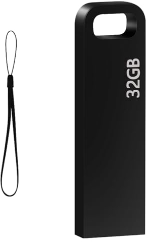 Clé USB 32 Go Métal Etanche Clef USB avec Clés USB 3.0 Mémoire Stick Pen Drive pour Ordinateur Portable/PC (Noir)