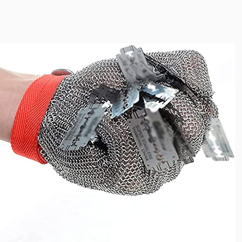 Schnittschutzhandschuhe, metallbeständige Handschuhe, Kettenhemd-Handschuhe, Schutzhandschuhe, Chef, Metzger, Zimmermann, Schneider, Sicherheits-Arbeitshandschuhe (Größe: 1 Stück/XL)