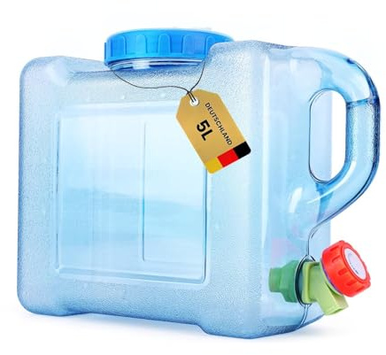 Umikk Camping Wasserkanister mit Hahn, Griff, PC-Material, BPA-frei | 5-15L, Auslaufsicher, Breite Öffnung, Tragbarer Trinkwasserkanister für Camping, Picknick, Garten und Zuhause