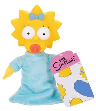 Los Simpsons - Peluche Maggie de 30 cm - Cabeza de Vinilo - Suave y Muy Detallado - Peluche para Niños