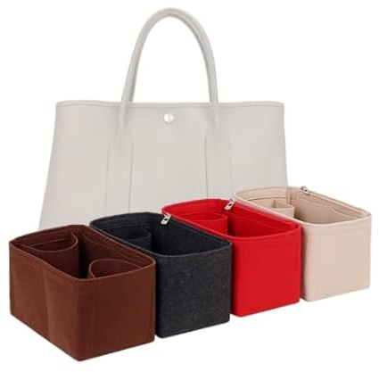 LinerLink Taschen-Organizer für Hermes Gartenparty 36 (36 x 26 x 17 cm (L x H x T), handgefertigter Tascheneinsatz, 2 mm Filztascheneinsatz, Damen-Handtaschenformer (Schwarz, Stil A)