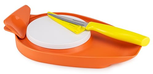 Tupperware skärbräda Mamsell med spatel kniv gul modig hjälpreda orange små brädor frukt kött grönsaker skärning (inklusive 1 x ekologiska frön), 1432-9