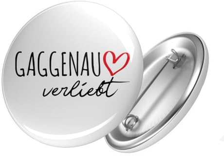 Huuraa Anstecker Gaggenau verliebt Geschenk Ansteck Pin Größe 59mm Gaggenau Accessoire