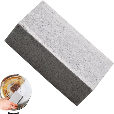Pumice Stone for Cleaning - Heavy Duty Handle Brick Block,Griddle Scrubber Cleaner, Non Scratch Flat Top Seasoning Stone for BBQ, Sink