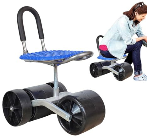 gifyym Rollender Gartenarbeitssitz, 360 Grad drehbarer Gartenarbeitssitz, rollbarer Gartenarbeitssitz mit Rollen, glatte, stabile Gartenarbeitssitze, Rollhocker für den Außenbereich, Garten und