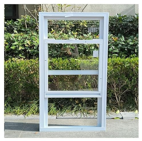Schiebefenster mit Aluminiumrahmen und Schalldämmung, bündiges Design, Ersatz-Schiebefenster für Küche, Bad, Balkon, 30 x 60 cm