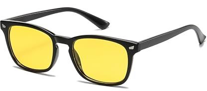 D Lolylad Lunettes de vision nocturne pour homme et femme - Lunettes de conduite de nuit pour automobilistes - Lunettes jaunes, Noir