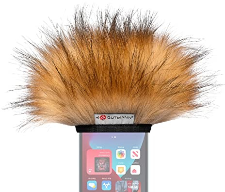 Gutmann Mikrofon Windschutz Fell für iPhone 16/16 Plus / 16 Pro / 16 Pro Max Fox Handgefertigt in Deutschland