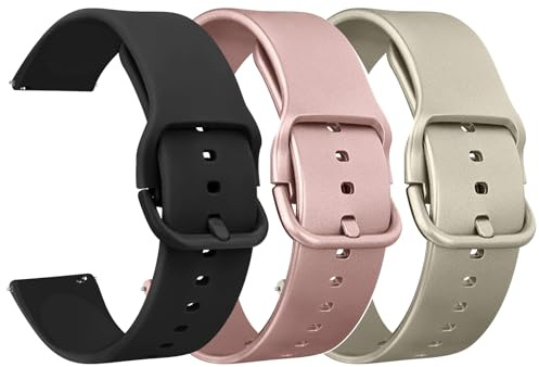 Amzpas 3 Stück Ersatz Uhrenarmbänder Silikon 20mm 22mm Armband,Uhrenarmband mit Schnellverschluss Ersatzbänder Watch Straps,Uhren Zubehör Uhrenarmbänder Watch Band für Damen Herren