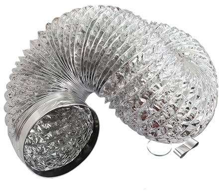 Luftkanaltrockner-Entlüftungsschlauch Aluminium Lüftungsschlauch Hitzebeständig Flexibel Luftleitungen Rohr Flexibler Abluftschlauch für Abluftventilator Abzugshauben Küchenabzug(4m,250mm)