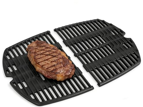 7645 Gusseisen Grillrost Ersatzteile Zubehör für Weber Q200 Q220 Q260 Q2000 Q2200 Q2400 Gasgrills, 27,3 x 38,9 cm Grillplatte Zubehör für Weber 7645 7583 65811 69935, 2Pack