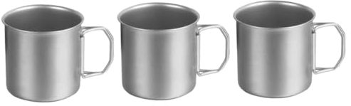 Yardwe 3 Piezas taza plegable vasos plegables vaso de café novedad tazas de café tazas de camping plegables té taza de te taza con asa plegable vasos metalicos Acero inoxidable Silver