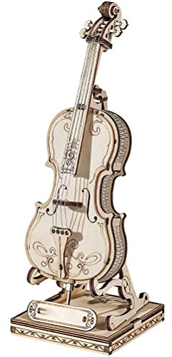 Puzzle 3D en Bois pour Instruments de Musique, Puzzle Miniature, Kits de Construction de Maquettes pour Enfants, Adolescents et Adultes (Violoncelle TG411)