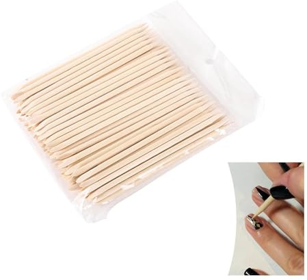 100 Stücke Rosenholzstäbchen Maniküre,11.4cm Maniküre,Einfach und Bequem Rosenholzstäbchen,Doppelseitig Nail Art Multifunktional Nagelhautpflege,Maniküre Werkzeuge,für Pediküre, Nagelhautpflege.