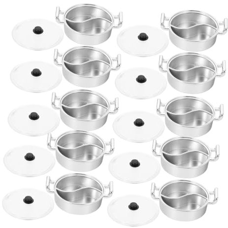 OFFSCH 10pcs Mini Simulation Hot Pot for Cooking Doll House Hot Pot Model Boy Girl Mini Cookwares