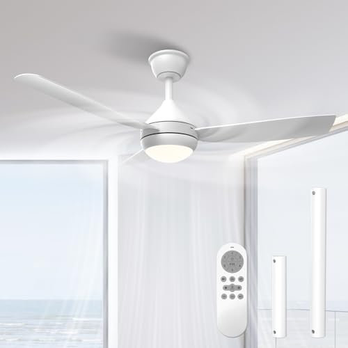 Orthland Ventilatore a Soffitto 106 cm con Luce LED Regolabile e Telecomando, Montaggio Facile, Motore DC Silenzioso, 6 Velocità, Modalità Inversione, Per Camera da Letto, Soggiorno, Cucina, Ufficio