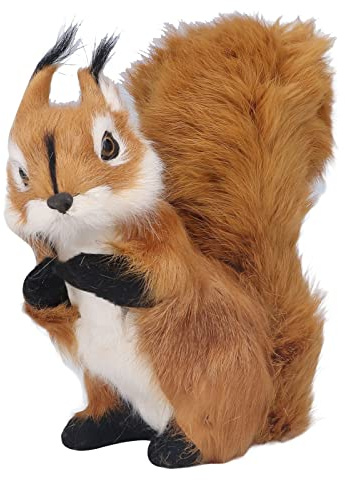 Eichhörnchen Figur Sitzend 16cm Realistisch Tierfigur Plüsch Deko für Garten Wohnung Naturgetreue Gartendekoration