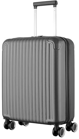 R.Leone Ryanair 55x40x20 cm Valigia Trolley Bagaglio a mano 4 Ruote in ABS Autonomo 999 (Grigio, Valigia 55x40x20 cm)