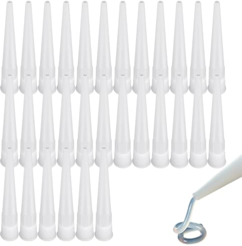 WUSJCOF 30 embouts en silicone, tête cylindrique, accessoires en silicone et buses en silicone pour pistolet à mastic adhésif