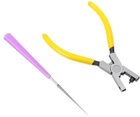 2PCS Leather Hole Punch Tool 2mm Watch Band Punches Plier, Hand Held Belt & Shoe Strap Puncher Tool, Handheld Wrist Belts Leather Hole Maker for DIY Craft & Fabric