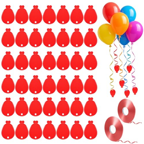 Lot de 36 poids pour ballons à l'hélium – Accessoires de fête en plastique rouge – Parfait pour sécuriser les ballons lors des anniversaires, mariages, Nouvel An – Poids robuste de 295 g pour