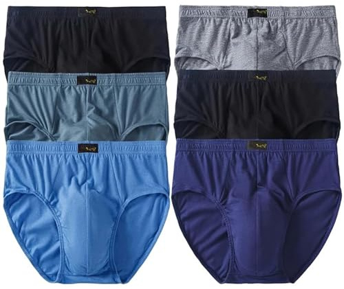 ShopMCR Pack of 3 or 6 Mens Classic Sports Soft Cotton Underwear Ribbed Slips Briefs Underpants (6pk, M)