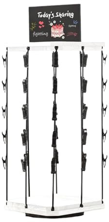 Support d'affichage à rack à puce - support d'organisateur de collation, stockage de poussin rotatif | Rack à clips à 5 niveaux avec 40 clips, pivotant à 360 degrés pour l'organisation du -manger