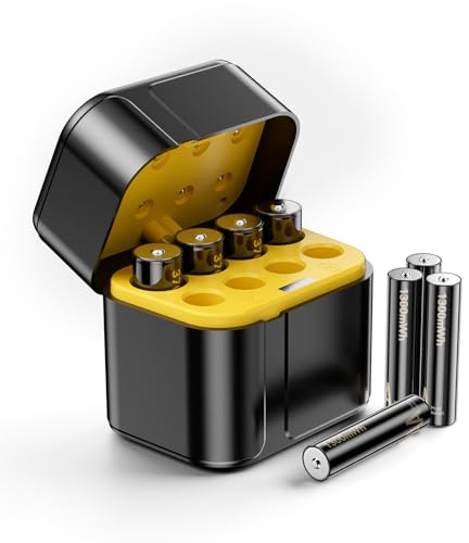 Piles au Lithium Rechargeables avec Chargeur (4 Piles AA + 4 Piles AAA) - 3700 mWh Haute Capacité - 2500 Cycles Longue Durée - Chargeur Rapide Inclus