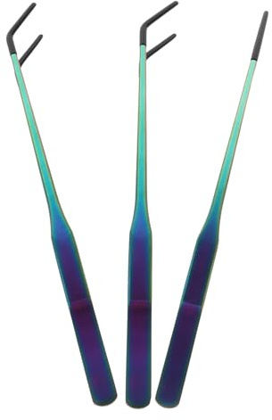 Supvox 3 Stück Edelstahl Fütterungszangen 27cm Gerade Gebogen Präzise Pinzetten für Aquarienpflanzen und Reptilienfütterung im Terrarium