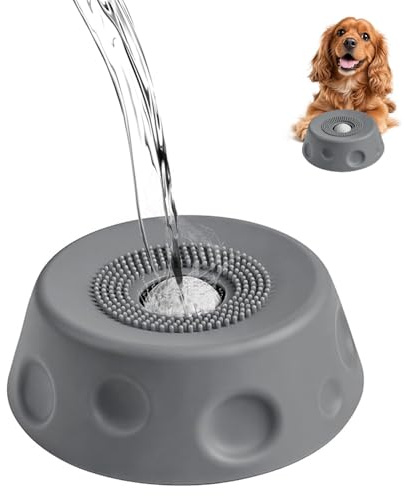 Schleckball Hund Silikon, Schleckmatte Hund mit Saugnapf, Antischlingnapf für Hunde mit Integrierter Drehkugel Futternapf Hundenapf Schleckmatte Haustier Interaktives Spielzeug für Welpen Katzen