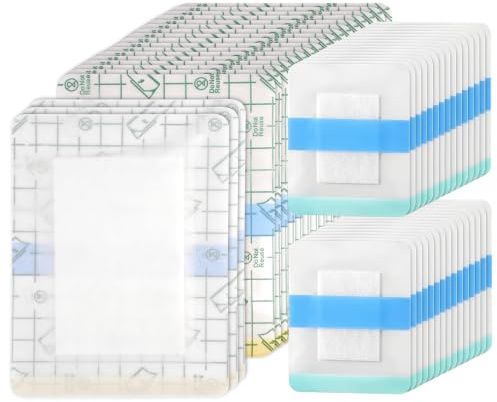 50 duschplåster vattentät med absorberande bomullskudde 6 x 7 cm 10 x 13 cm | plåster vattentät transparent, vattenplåster, vattentät, starkt grepp, vattenplåster för simning, bad