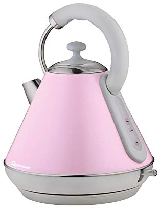 SQ Professional Dainty Legacy Stainless Steel Cordless Electric Kettle Portable kettle with Heat Resistant Handle Auto Shut-Off & Fast Boil LED Light Indicator 1.8L | 2200W (Appleblossom)