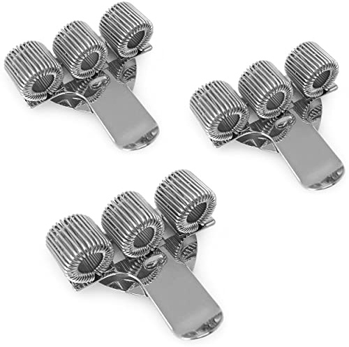 Stiftehalter für drei Stifte mit Taschen-Clip, aus Metall - Ideal für Ärzte, Krankenschwestern, Piloten - [3 Stück] - Silberfarben