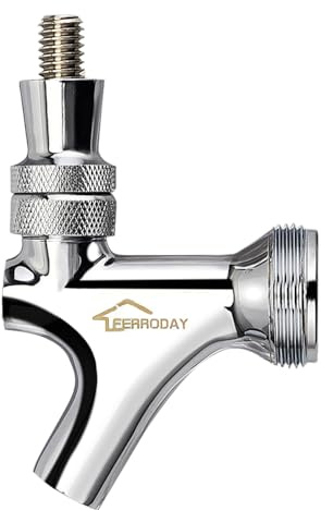 FERRODAY Stainless Steel Core Draft Beer Faucet Polished Brass Beer Faucet for Keg Tap Tower Beer Shank & Kegerator Beer Faucet Classic Beer Dispensing Tap Standard Faucet Tap