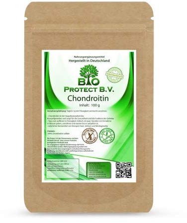 Chondroitin Pulver 100 g, Chondroitinsulfat, BioProtect UltraPure Premium | 3 Monate Vorrat, ohne Füll- und Zusatzstoffe, reine Pulverform zur flexiblen Dosierung im Alltag, hochdosiert, rein