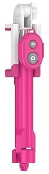 Perche Selfie avec Trepied pour Samsung Galaxy S21+ Smartphone Bluetooth sans Fil Selfie Stick Android iOS Reglable Telecom (Rose)